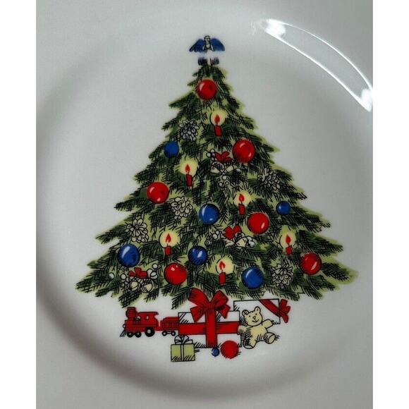 Vintage Christmas Tree Snack Dessert Plates Set of 2 Sea Gull Fine China 7" - Picture 3 of 6